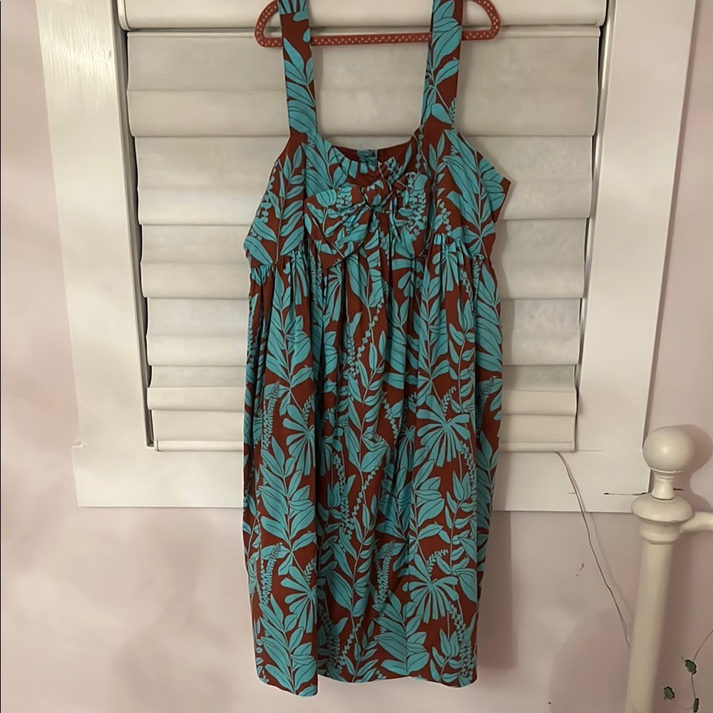 Janie & Jack Floral Kids Dress in Blue and Brown